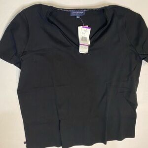Jones New York Black Short Sleeve Top